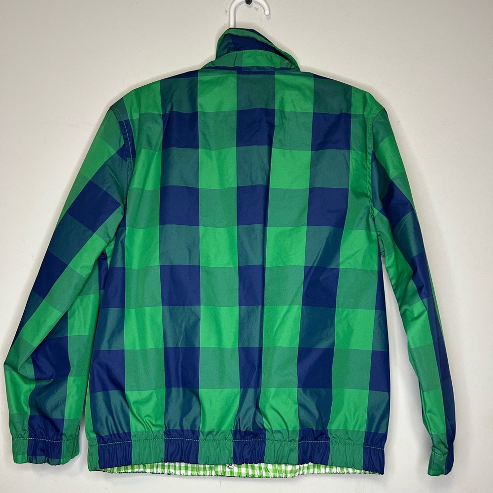 Cat & Jack Green and Navy Checkered Raincoat Boys XS (4/5) - Picture 2 of 5
